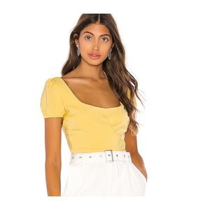 superdown Ricky Tie Back Crop Top in Yellow